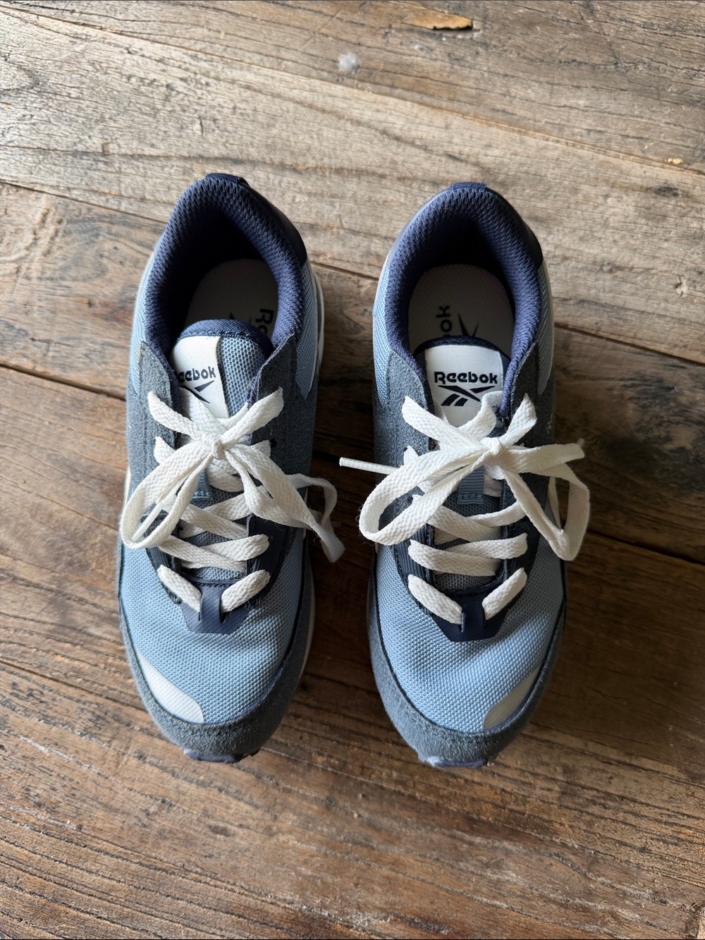 Reebok Unisex Kids Light Blue and Navy Athletic Sneakers